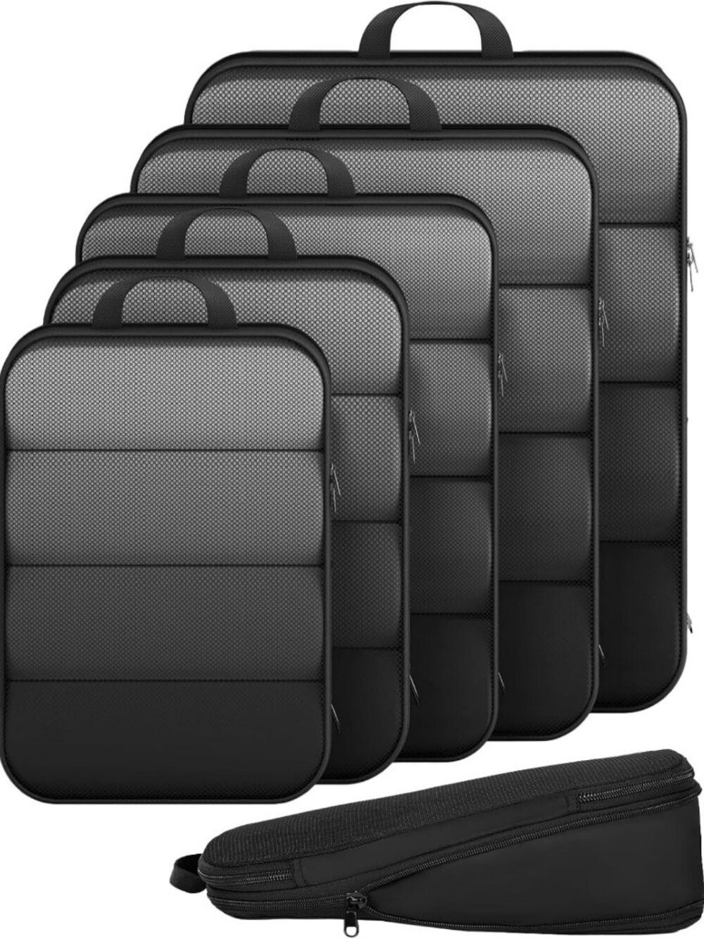Compression Packing Cubes Set for Travel - Expandable Luggage Organizers, Space